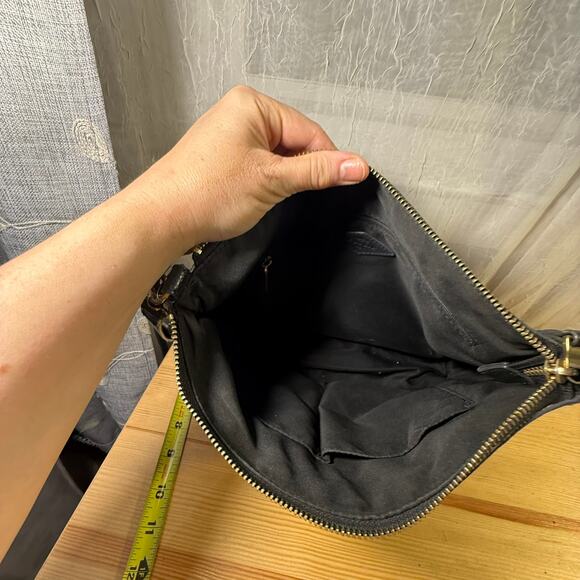 Fossil Leather Patchwork Crossbody Bag Brown Black Cream Gold - Picture 7 of 7